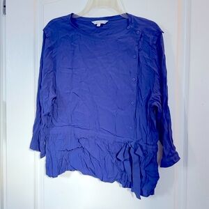 & Other Stories Peplum Asymmetric Placket Top